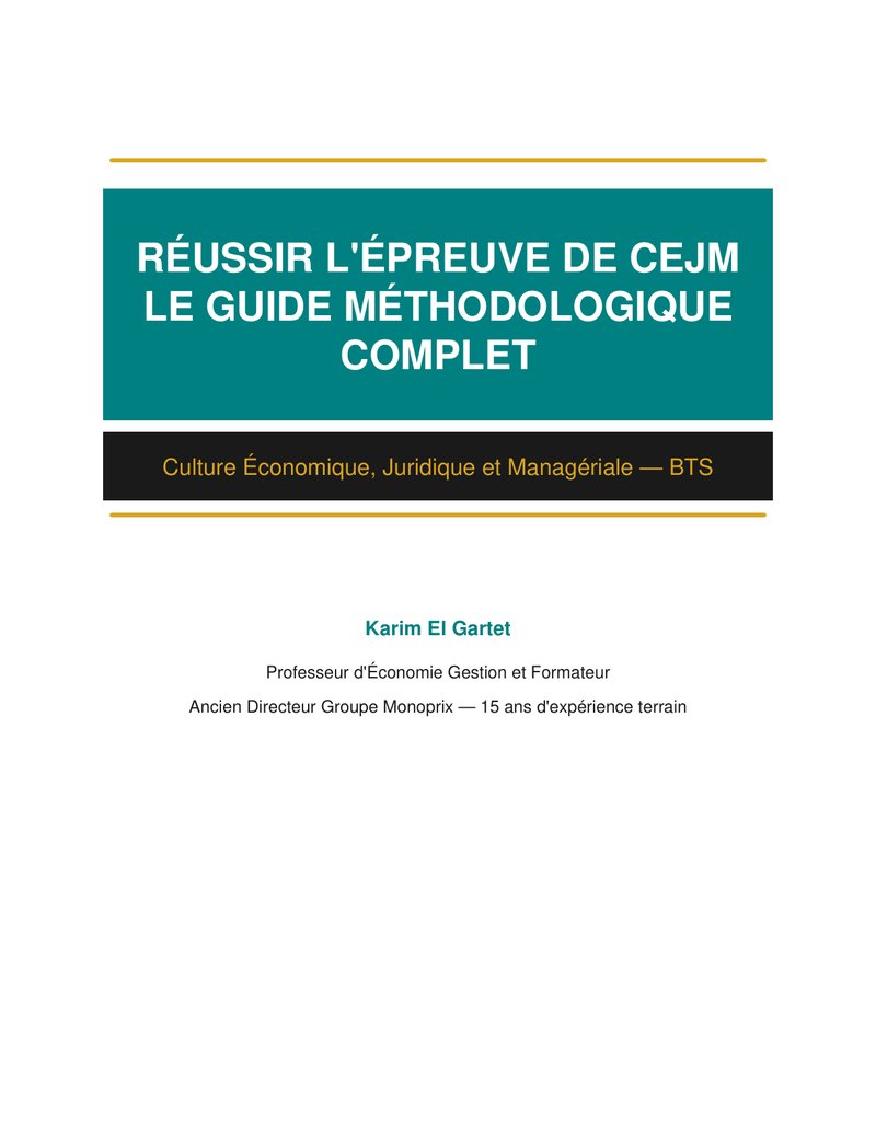 Réussir l'épreuve de CEJM — Guide Méthodologique Complet - page 1