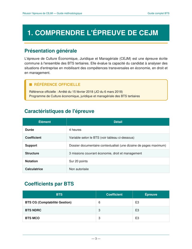 Réussir l'épreuve de CEJM — Guide Méthodologique Complet - page 3