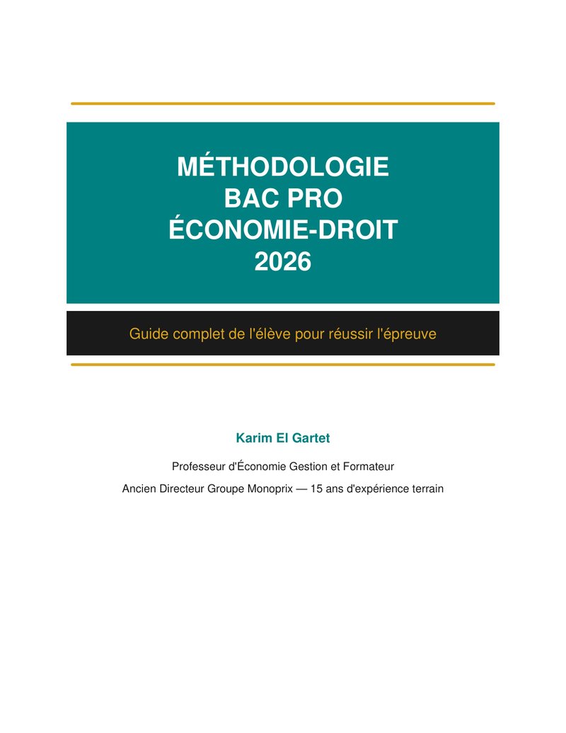 Méthodologie Bac Pro Économie-Droit 2026 - page 1