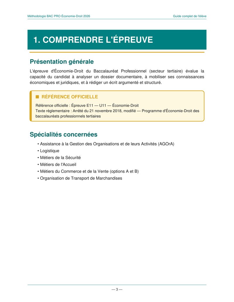 Méthodologie Bac Pro Économie-Droit 2026 - page 3