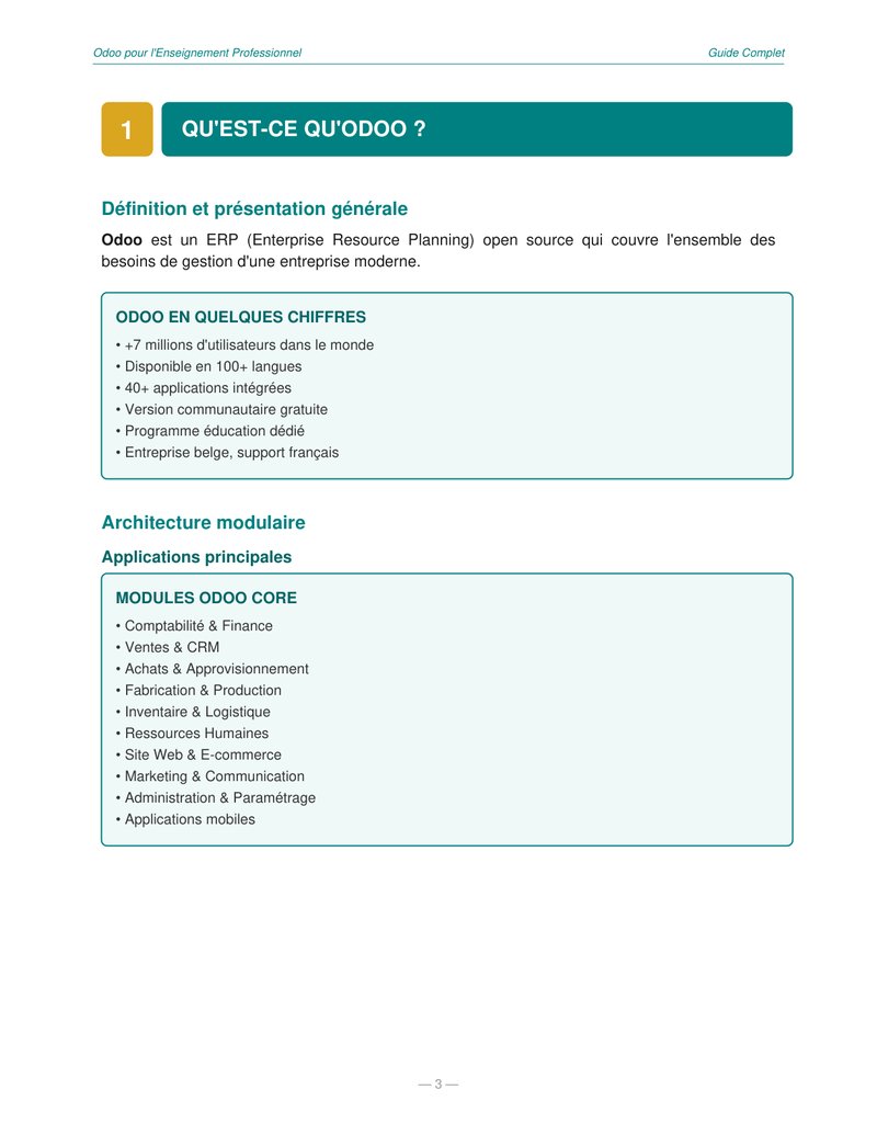 ODOO pour l'Enseignement Professionnel - page 3