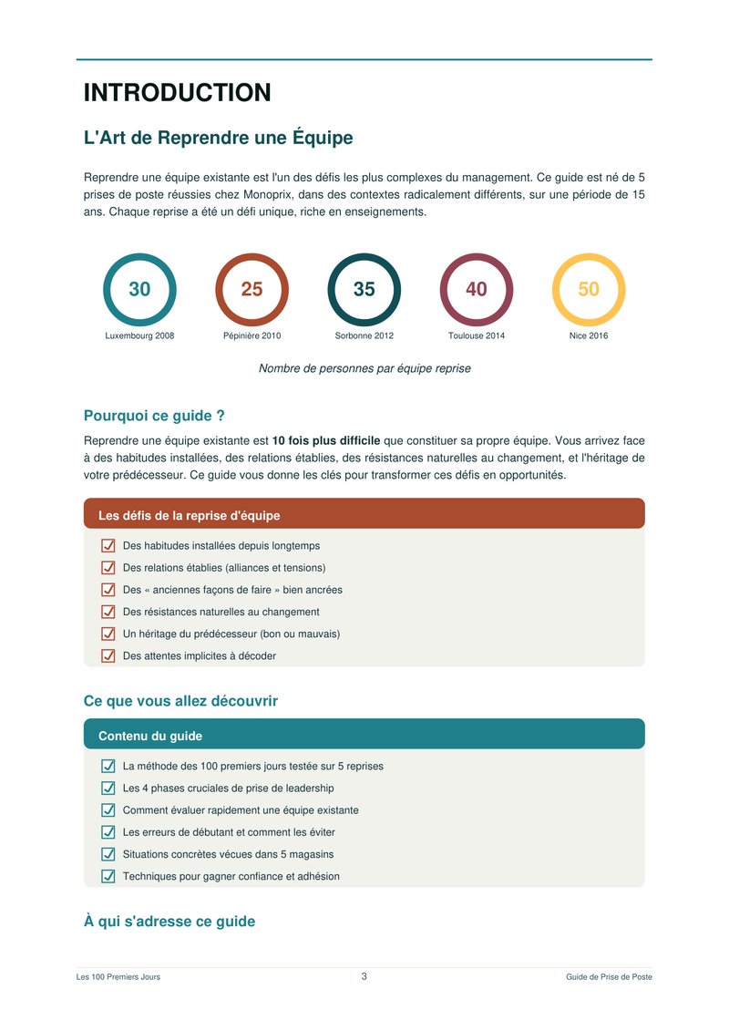 Les 100 Premiers Jours — Guide du Nouveau Manager - page 3