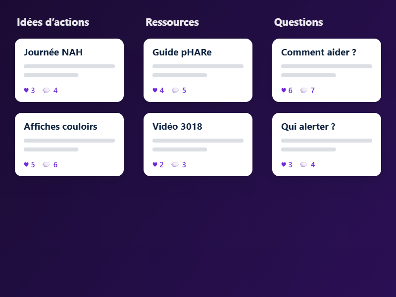 Le tableau d'échanges des ambassadeurs