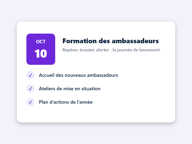 Temps fort : la formation des ambassadeurs