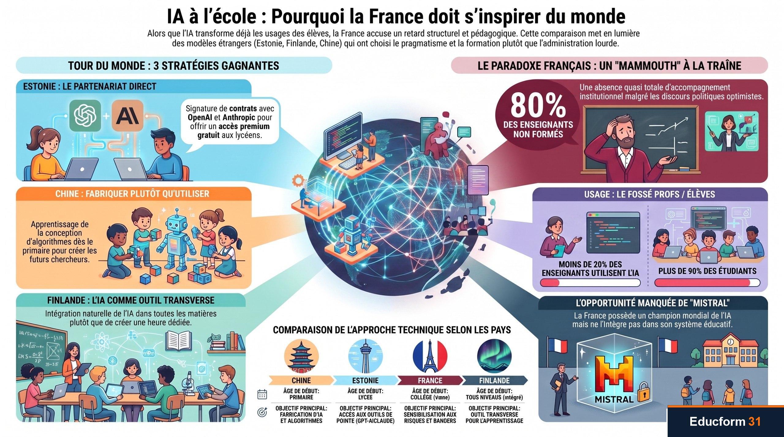 IA à l'école : trois modèles étrangers pour inspirer la France